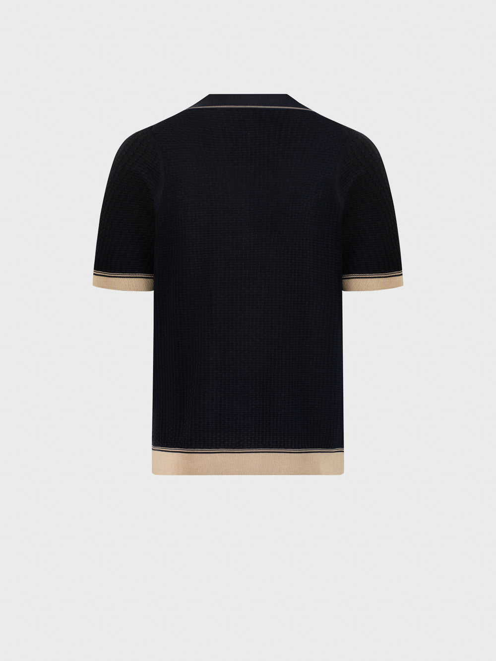 Рубашка-поло из шелкового трикотажа с геометрическим узором - Синий морской