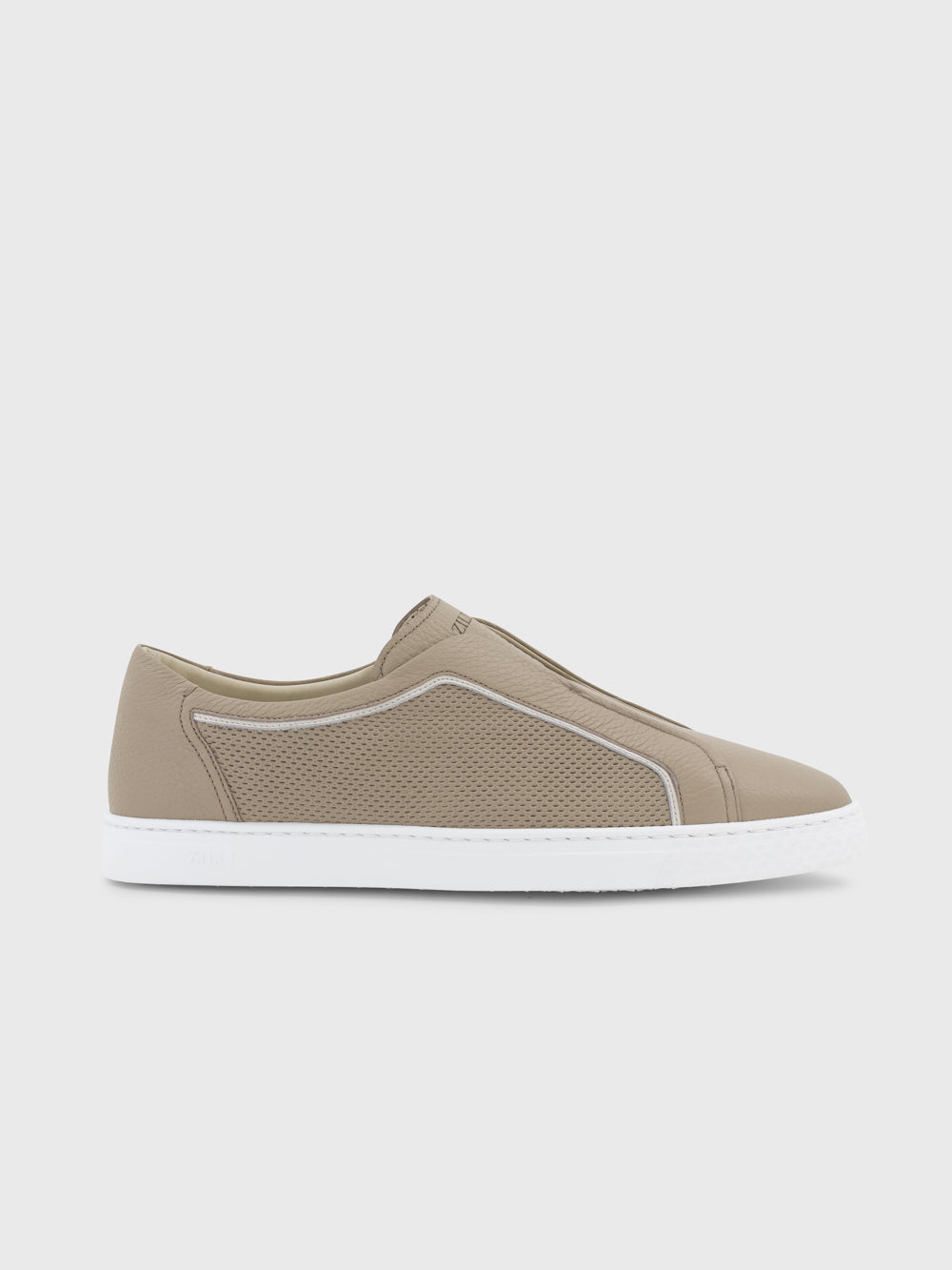 Кожаные кроссовки Slip-On - Taupe