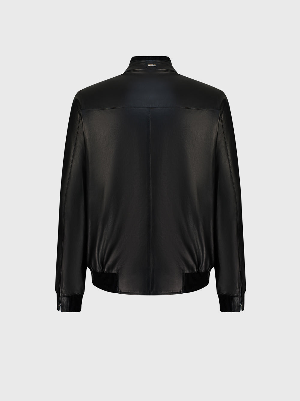 Кожаная куртка с крокодиловым акцентом - Черный