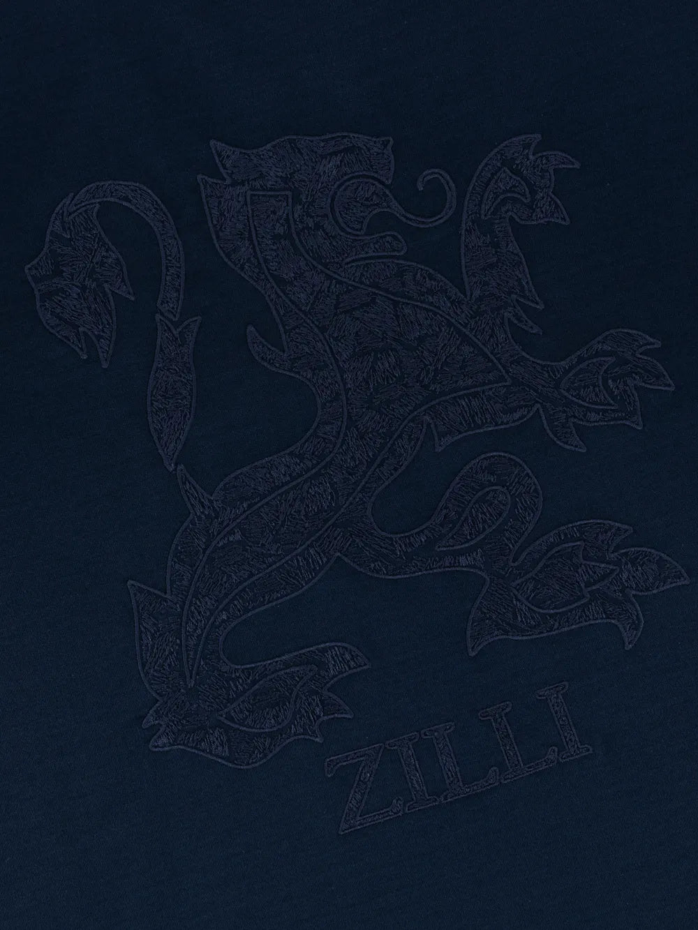 Футболка с вышивкой "Большой лев" - Темно-темноморский