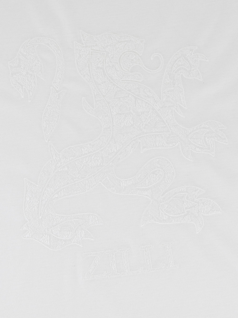 Футболка с вышивкой "Большой лев" - Белый