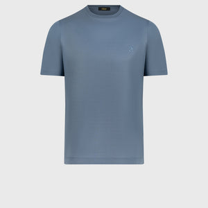 Футболка с вышивкой льва на груди - Синий дым