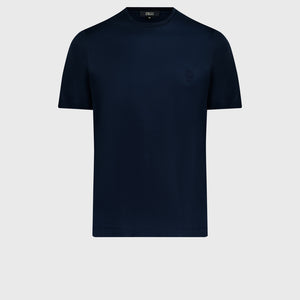ZILLI Crest Embroidered T-Shirt - Dark Navy