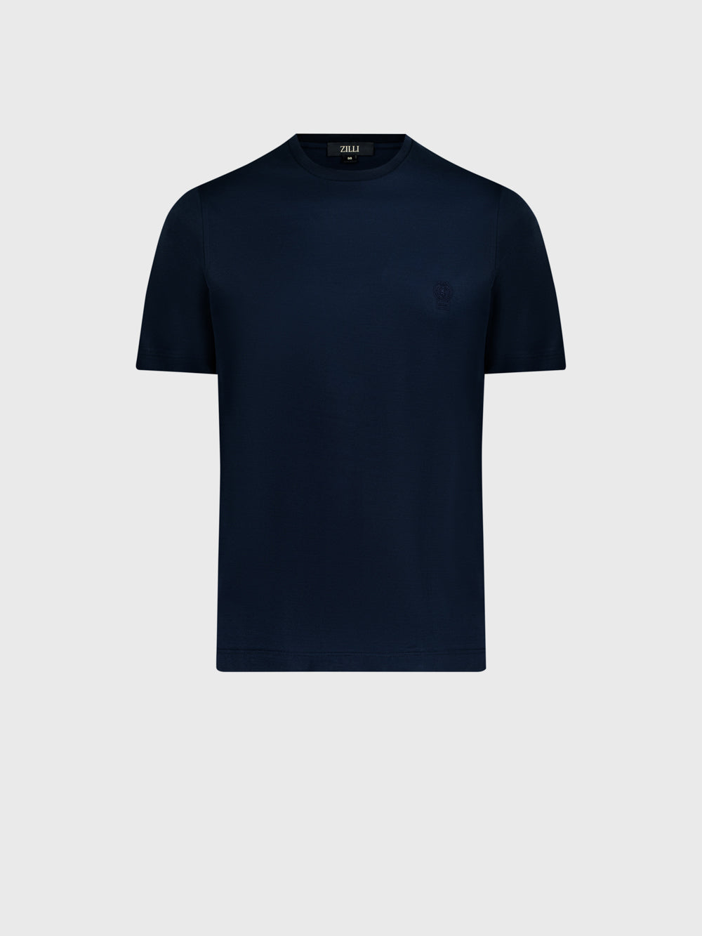 ZILLI Crest Embroidered T-Shirt - Dark Navy