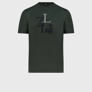 ZILLI Лоскутная футболка - Темный шалфей