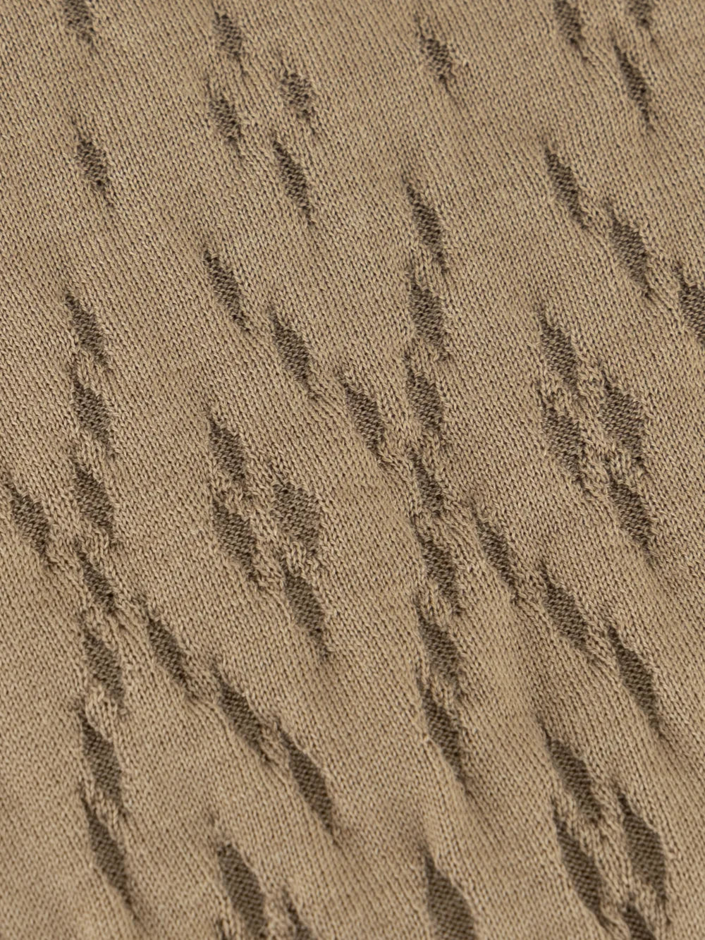 Полосатый свитер с полузастежкой-молнией и отделкой из крокодиловой кожи – Капучино