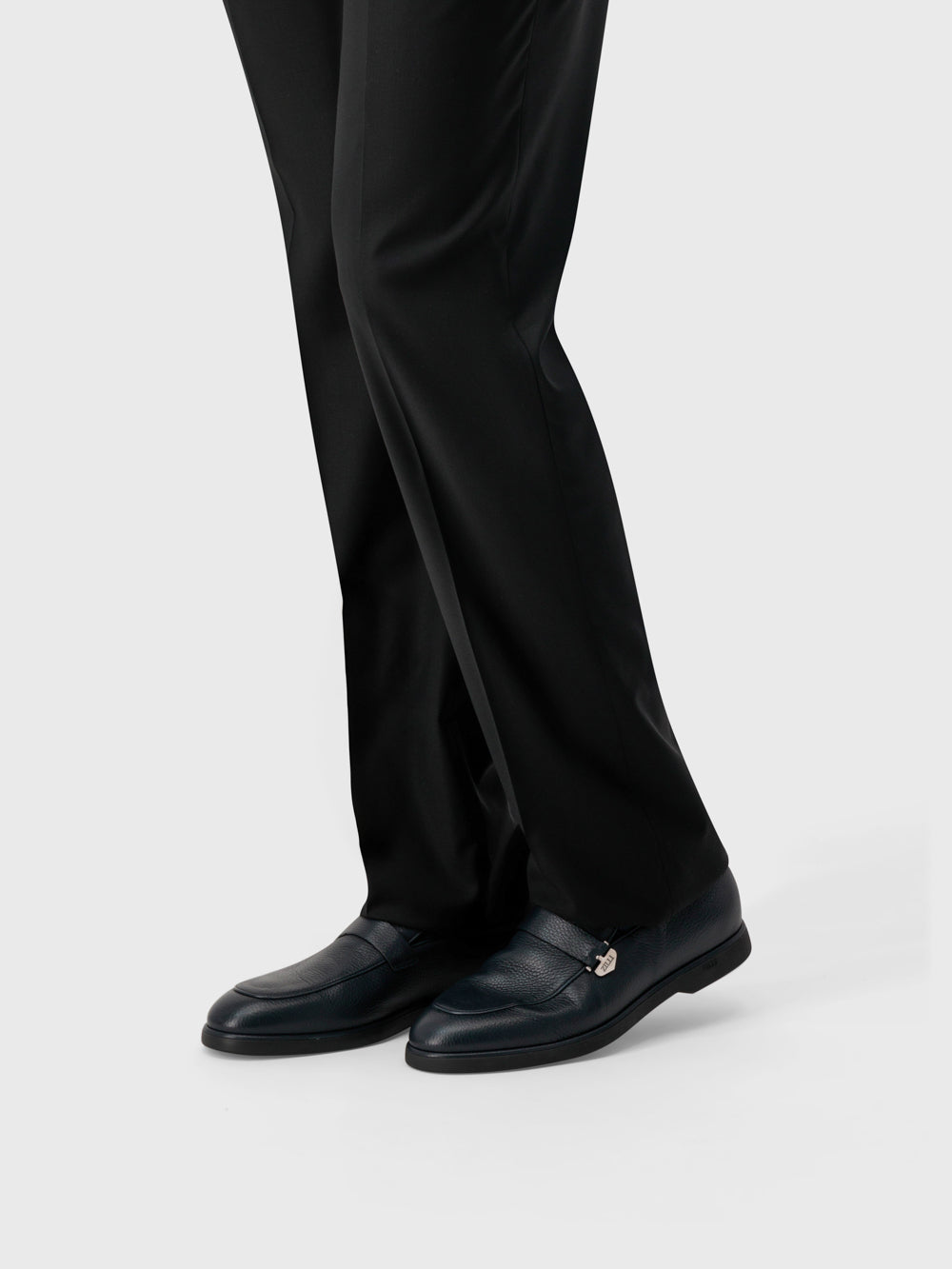 Лоферы с тисненой фурнитурой ZILLI - Темно-морской