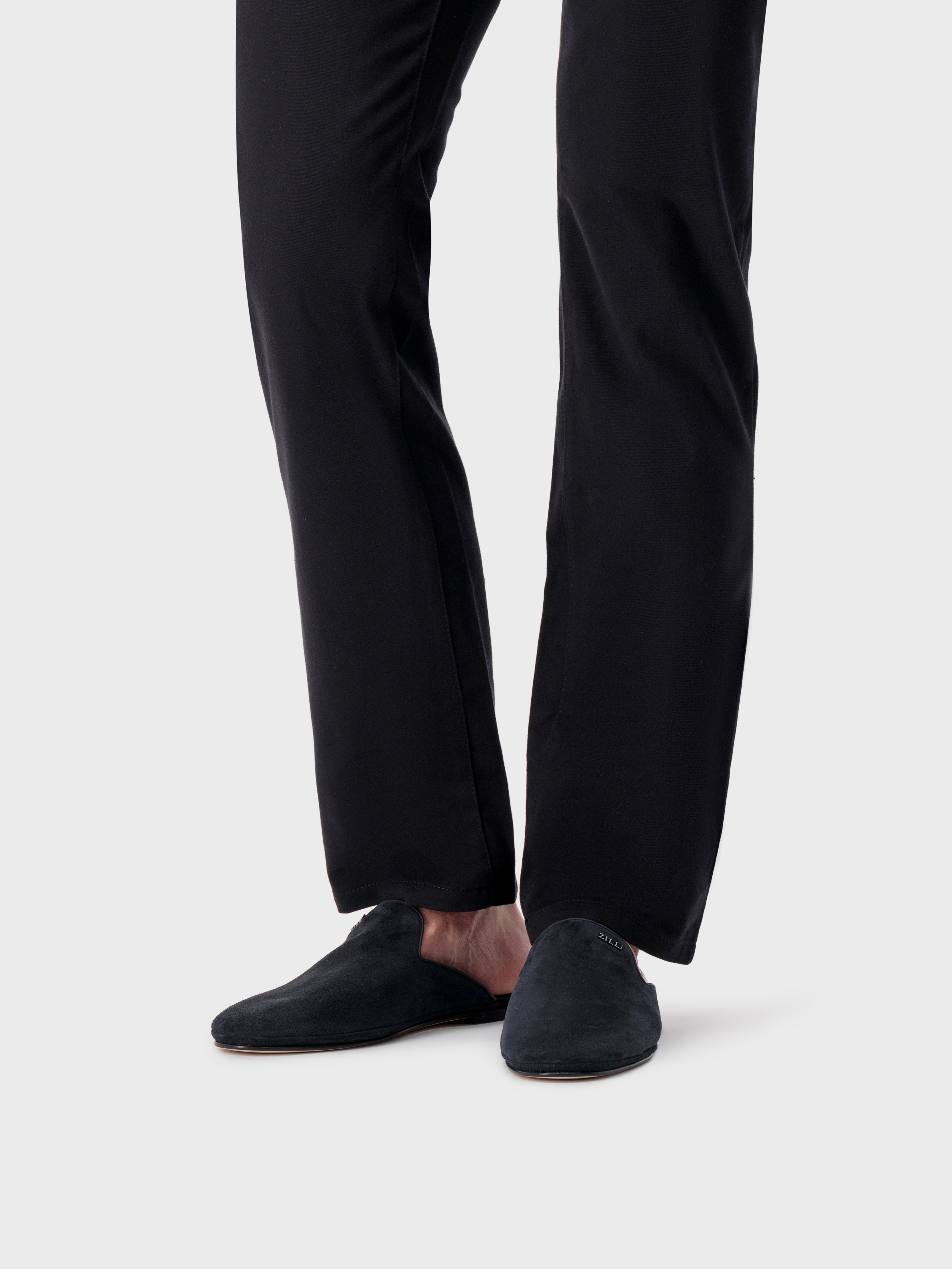 Замшевые тапочки - темно-морской цвет