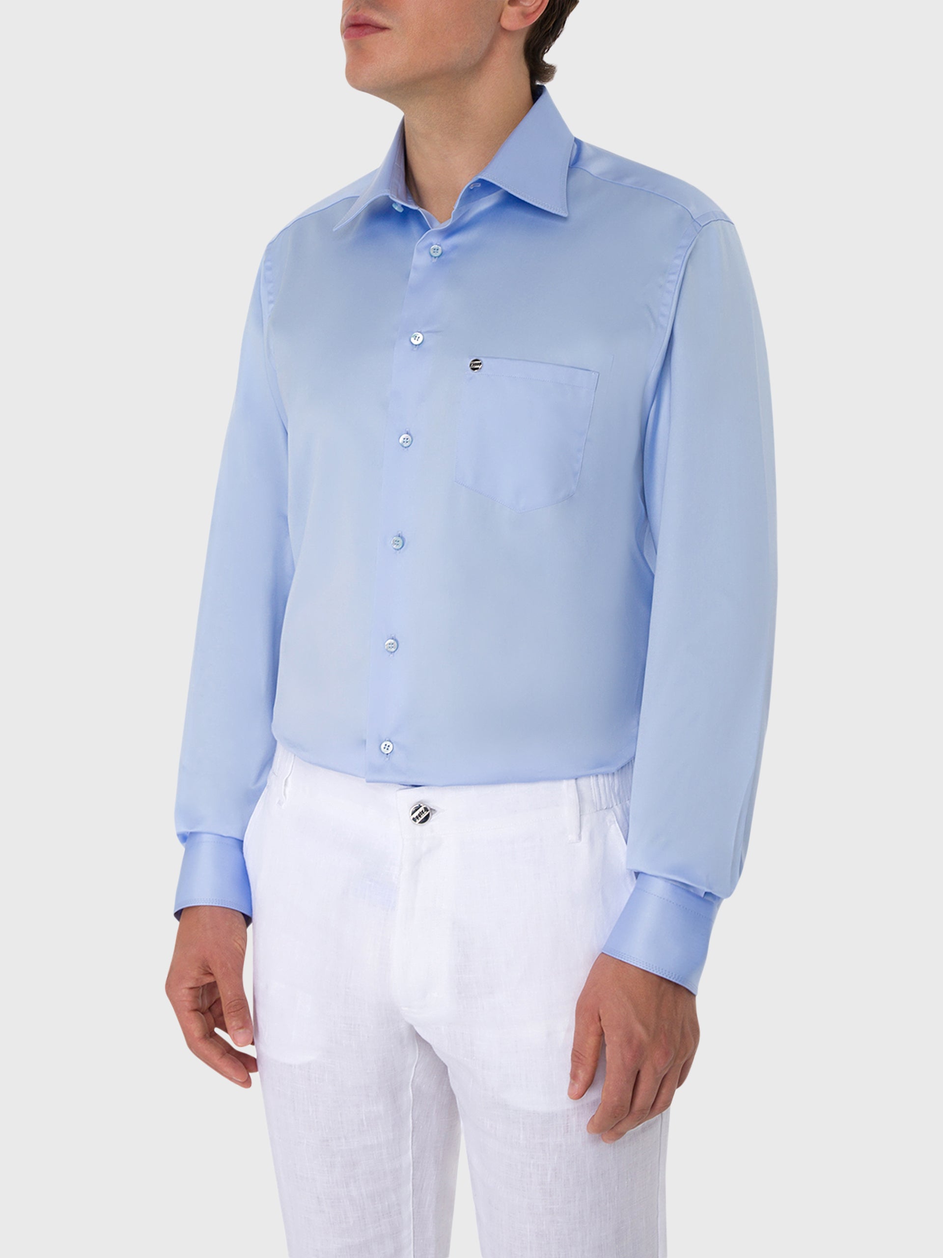 Рубашка с длинным рукавом с тройной строчкой