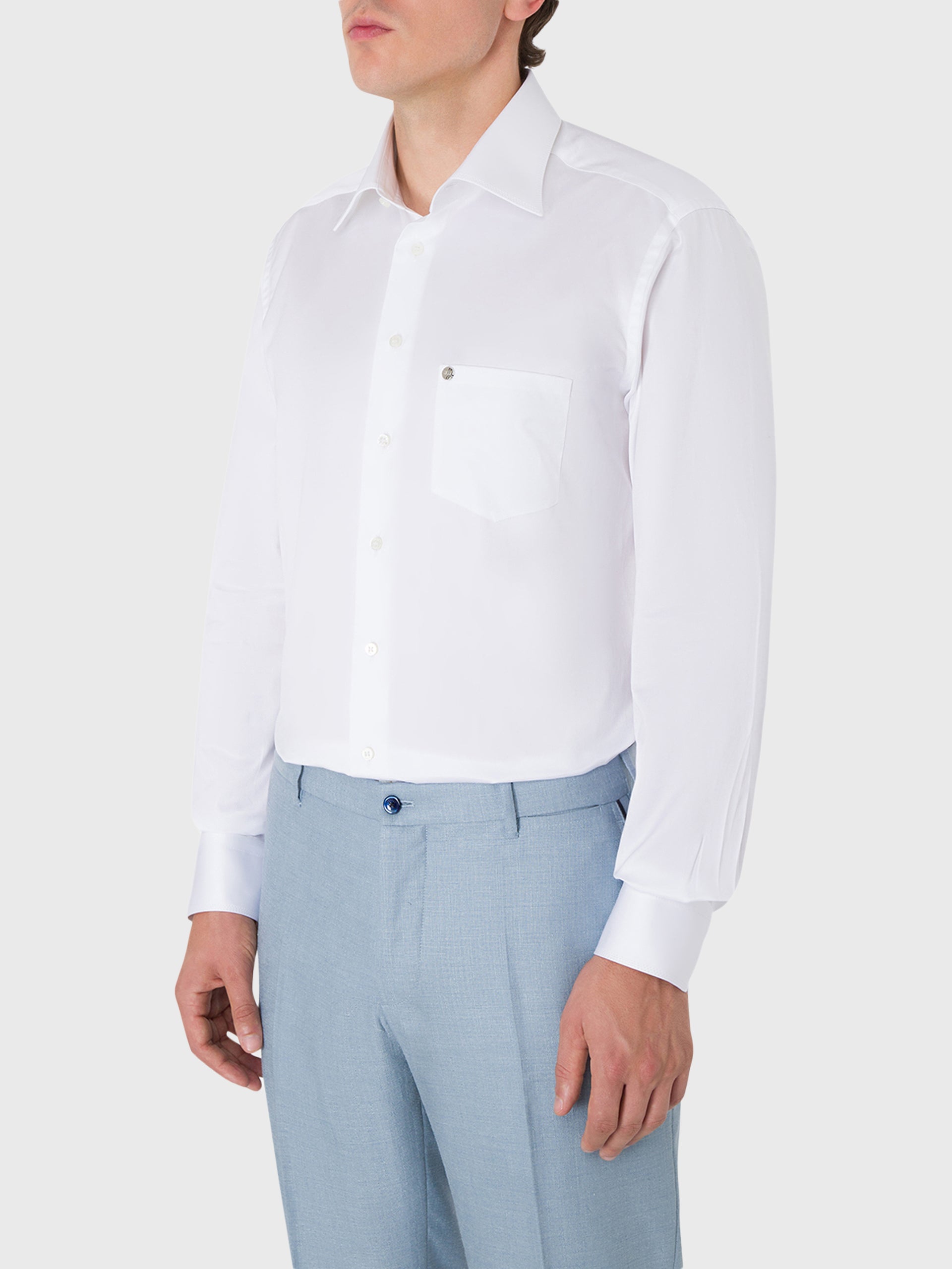 Рубашка с длинным рукавом с тройной строчкой