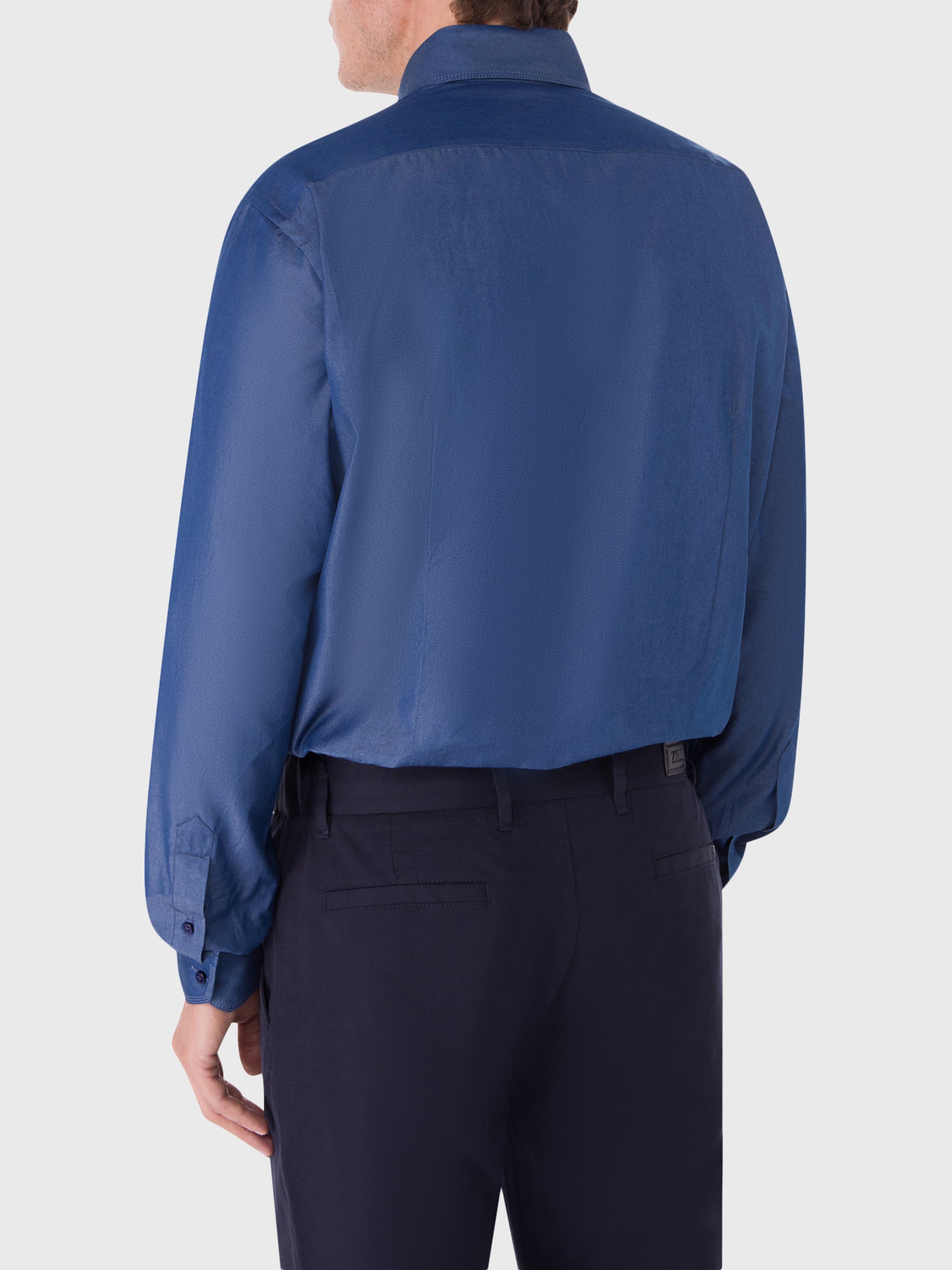 Рубашка с длинным рукавом из хлопка и лайкры