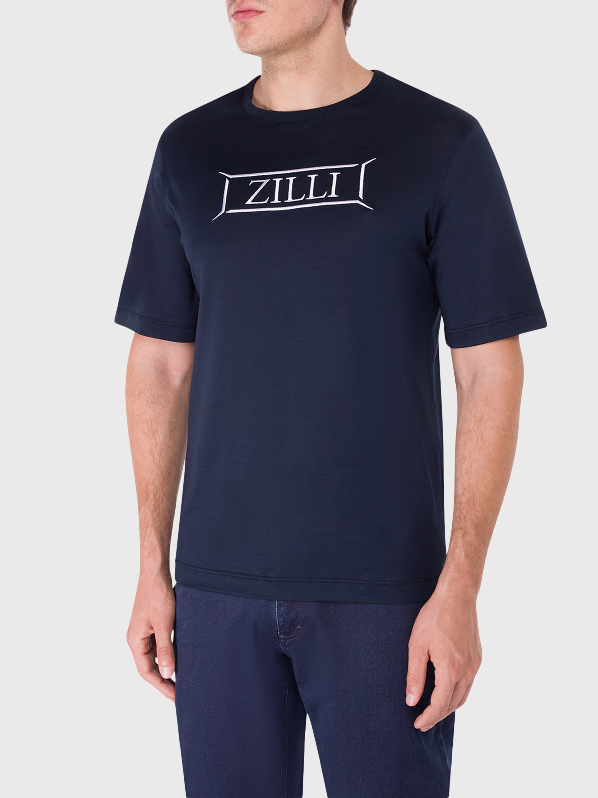 Хлопковая футболка с ребристым воротником