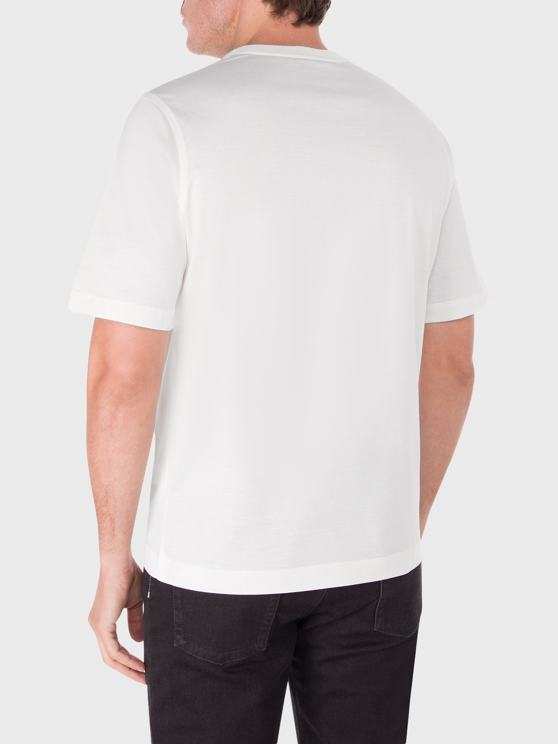 Хлопковая рубашка с круглым вырезом и надписью Zilli в микрорамке