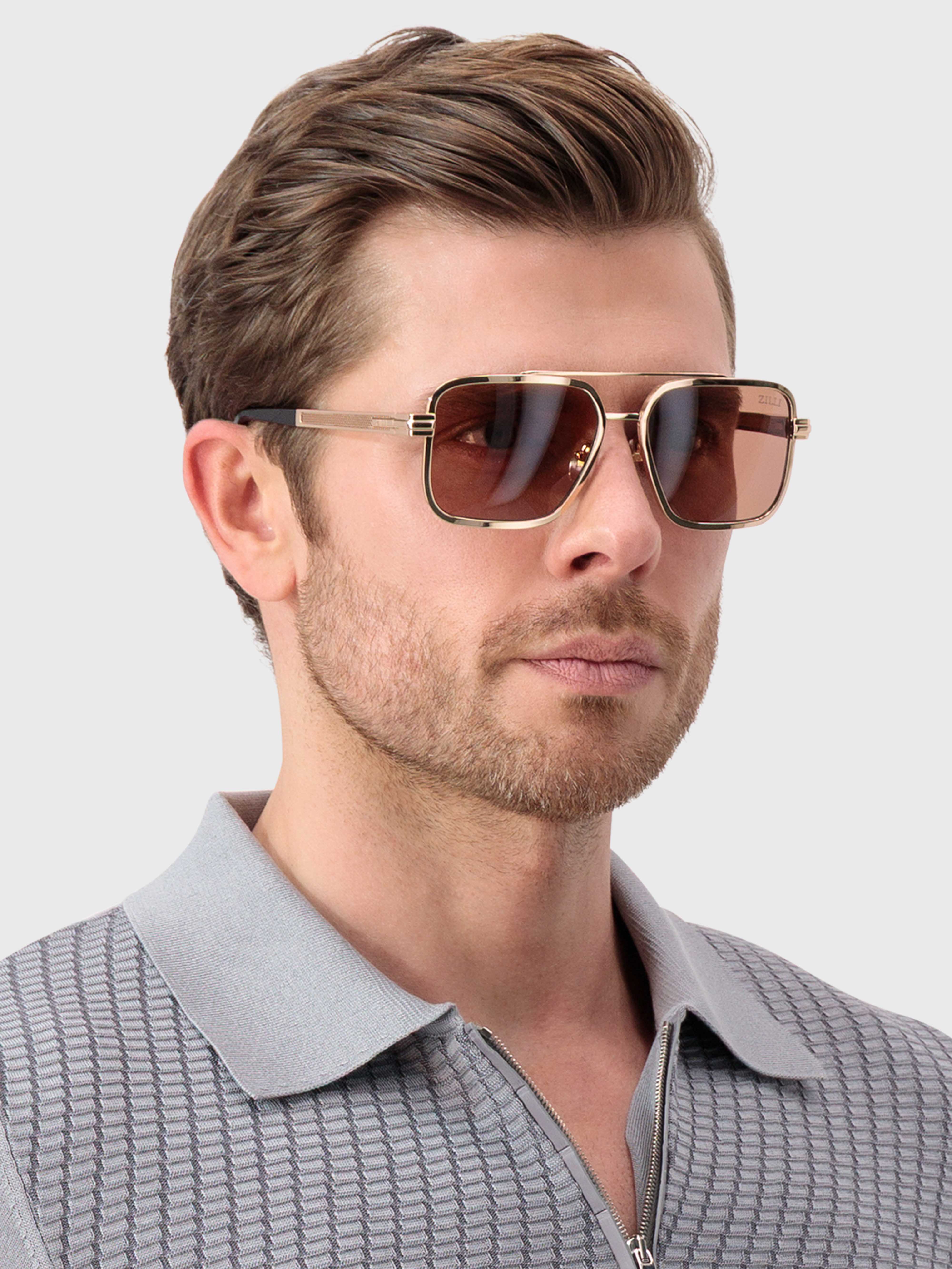 Солнцезащитные очки Omar - блестящее золото и черный цвет